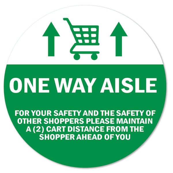 Signmission One Way Aisle For Your Saftety Non-Slip Floor Graphic, 7" x 7", FD-C-7-99981 FD-C-7-99981 - main